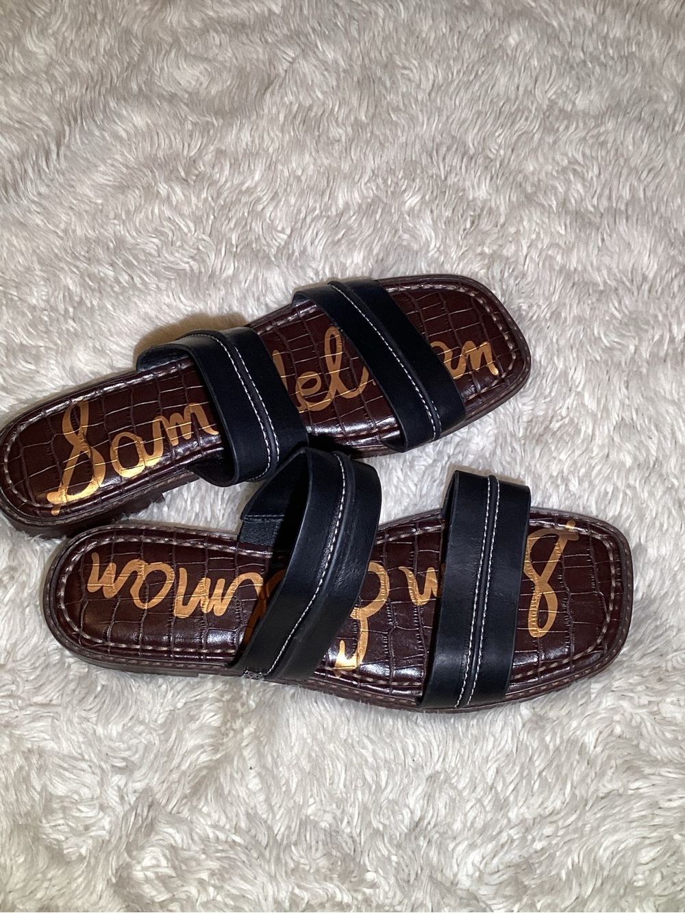 Sam Edelman Haydee Black Double-Strap Slide Sandals size 10 - Picture 2 of 6
